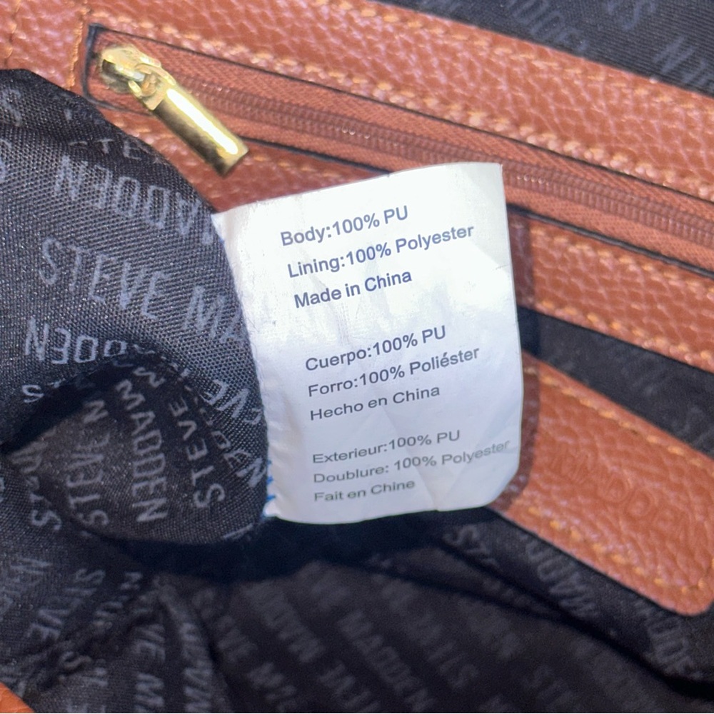 STEVE MADDEN NWT SHOULDER BAG D0324125 COGNAC BVOL - Picture 15 of 16